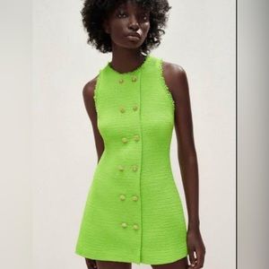 Zara Lime Green Tweed dress
